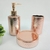 Kit Banheiro Rose Gold Saboneteira Dispenser Porta Escova 3 peças - comprar online