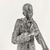 Estátua Homem Com Trompete Preta em Resina 40x12x18cm na internet