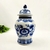 Pote Potiche Azul E Branco 29x18cm Porcelana Decoração - comprar online