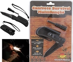 Canivete Survival Multifuncao Guepardo Lant+pederneira+apito - comprar online