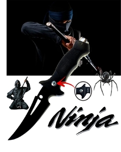 Faca Ninja Tática Sobrevivência Viúva Negra com Bússola