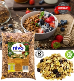 Granola com Mel Nivo Nuts Qualidade Exportação de Cereais com Passas e Mel 500g - comprar online