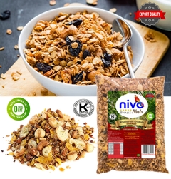 Granola Integral Nivo Nuts Qualidade Exportação de Cereais com Passas 500g