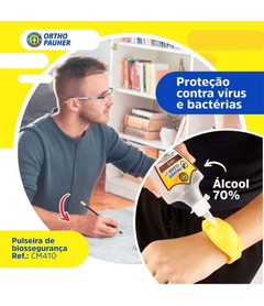 Pulseira Dispenser Biossegurança Álcool Gel, Repelentes, Protetor Solar Preta