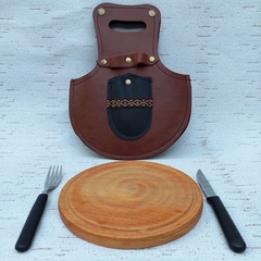 A18 / Set de Asado para 1 Persona con plato algarrobo - tienda online