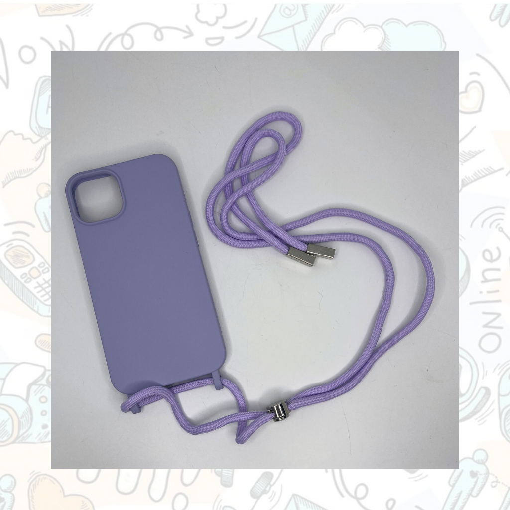 Funda con cuerda ajustable en el cuello color Azul - iPhone 12/ 12 PRO