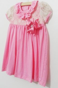 Vestido Bebe Malha Rosa - Sonhos de Lulu