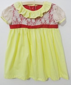 Vestido Bebe Malha Amarelo E Vermelho