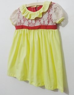 Vestido Bebe Malha Amarelo E Vermelho - comprar online