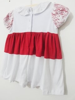 Vestido Bebe Malha Vermelho Branco na internet