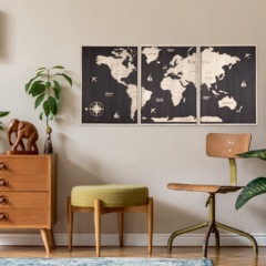 Wall Art 3D - Mapa Mundi XL