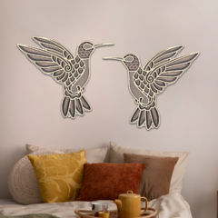 Wall Art 3D - Dúo Colibrí { Mediterráneo } - tienda online