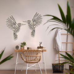 Imagen de Wall Art 3D - Dúo Colibrí #2 { Mediterráneo }