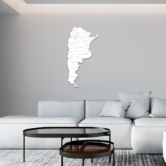Mapa Argentina Grabado (Blanco)