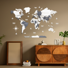 Wall Art 3D - Mapa Mundi { Indico } - comprar online