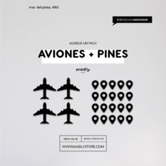 Pack X4 Aviones + 20 Pines (Negro)