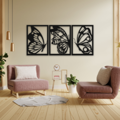 Wood Wall Art - Trio Mariposas