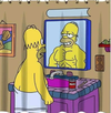 Cortina de baño Homero Musculoso