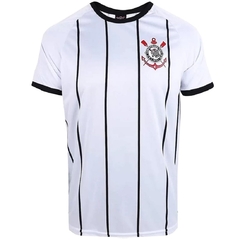 Camisa Corinthians Número 9 Listrada Branca e Preta SPR
