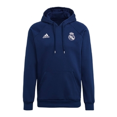 Blusa Real Madrid Moletom Capuz Travel Azul Adidas Original