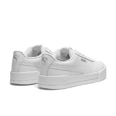 Tênis Feminino Puma Carina Lux BDP Branco e Prata Original - Footlet