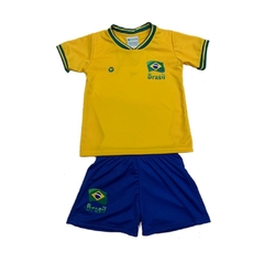 Kit Bebê Brasil Camisa e Shorts Licenciado Torcida Baby