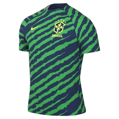 Camisa Seleção Brasileira Pré-Jogo 2022 Verde e Azul Original Nike