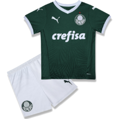 Kit Infantil Palmeiras 2022 Uniforme 1 Camisa e Shorts Puma