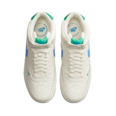 Tênis Feminino Nike Court Vision Mid Branco e Azul Original na internet