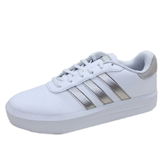 Tênis Feminino Adidas Court Platform Branco e Prata Original