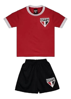 Kit Infantil São Paulo Camisa e Shorts Licenciado Vermelho SPR
