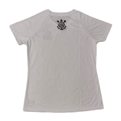 Camiseta Feminina Corinthians Branca Baby Look Fitness Licenciada Coimbra - comprar online