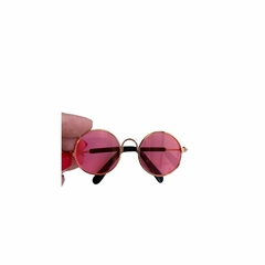 Óculos para Amigurumi com Lente Redonda ROSA e Armação Rose Gold com Preto na internet