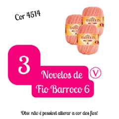 Kit 3 Novelos de Fio Barroco 6 - Cor 4514