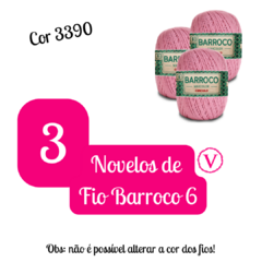 Kit 3 Novelos de Fio Barroco 6 - Cor 3390