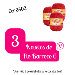 Kit 3 Novelos de Fio Barroco 6 - Cor 3402