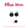 Olhos para Amigurumi nro 18 - PRETO - 50 pares