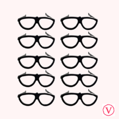 Óculos com Perninha - Moderno - Preto - Arteliê da Vivi | Armarinho especializado em Amigurumi, Crochê e Tricô 