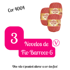 Kit 3 Novelos de Fio Barroco 6 - Cor 4004