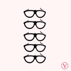 Óculos com Perninha - Moderno - Preto na internet
