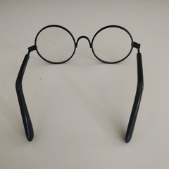 Imagem do Óculos para Amigurumi Harry Potter Armação Preto Lente Redonda Transparente