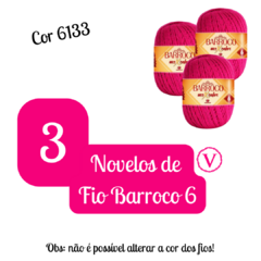 Kit 3 Novelos de Fio Barroco 6 - Cor 6133