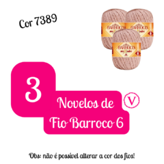 Kit 3 Novelos de Fio Barroco 6 - Cor 7389