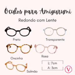 Óculos para Amigurumi Redondo com Lente