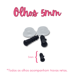 Olhos para Amigurumi nro 5 - PRETO - 50 pares