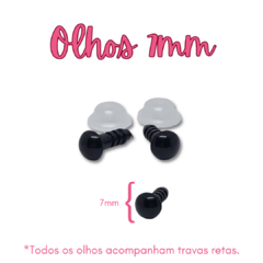 Olhos para Amigurumi nro 7 - PRETO - 50 pares