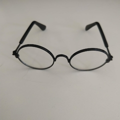 Óculos para Amigurumi Harry Potter Armação Preto Lente Redonda Transparente