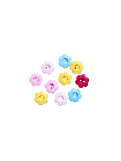 Botão redondo Colorido Formato Flor Resina - PCT 10 Un - comprar online