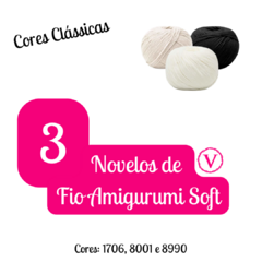 Kit 3 Novelos de Fio Amigurumi Soft - Cores Clássicas