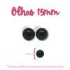 Olhos para Amigurumi nro 15 - PRETO - 50 pares